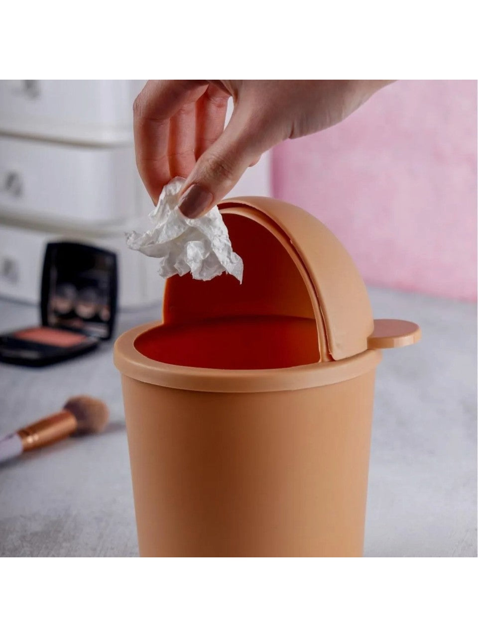 Mini Hippo Masaüstü Mini Çöp Kovası Kapaklı 20 cm