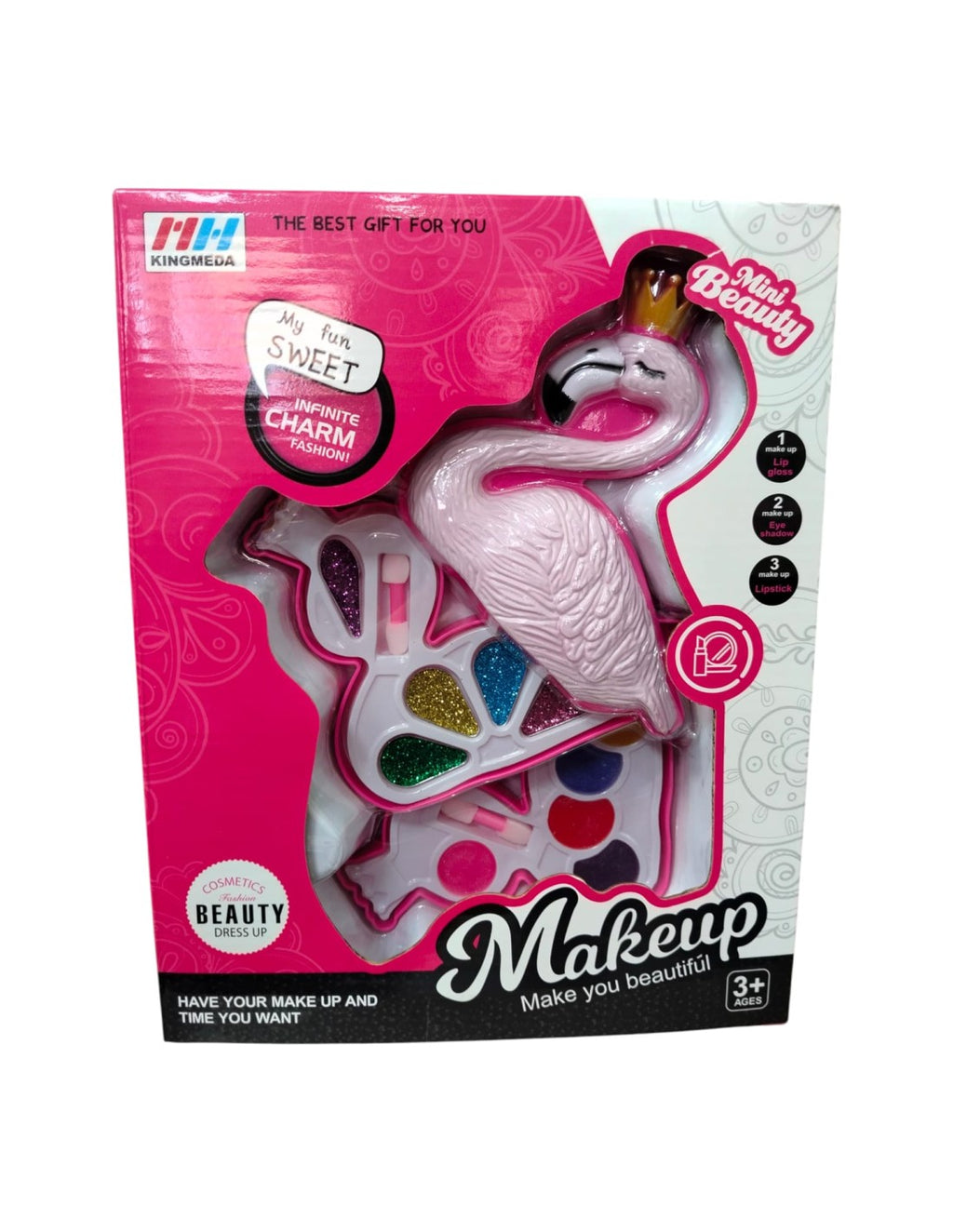 Flamingo Figürlü İki Katlı Oyuncak Makyaj Seti