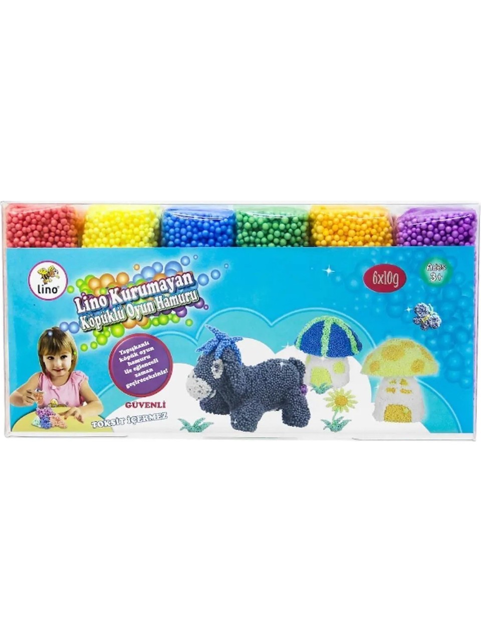 Kurumayan Köpüklü Oyun Hamuru 10gr PVC Kutu 6'lı
