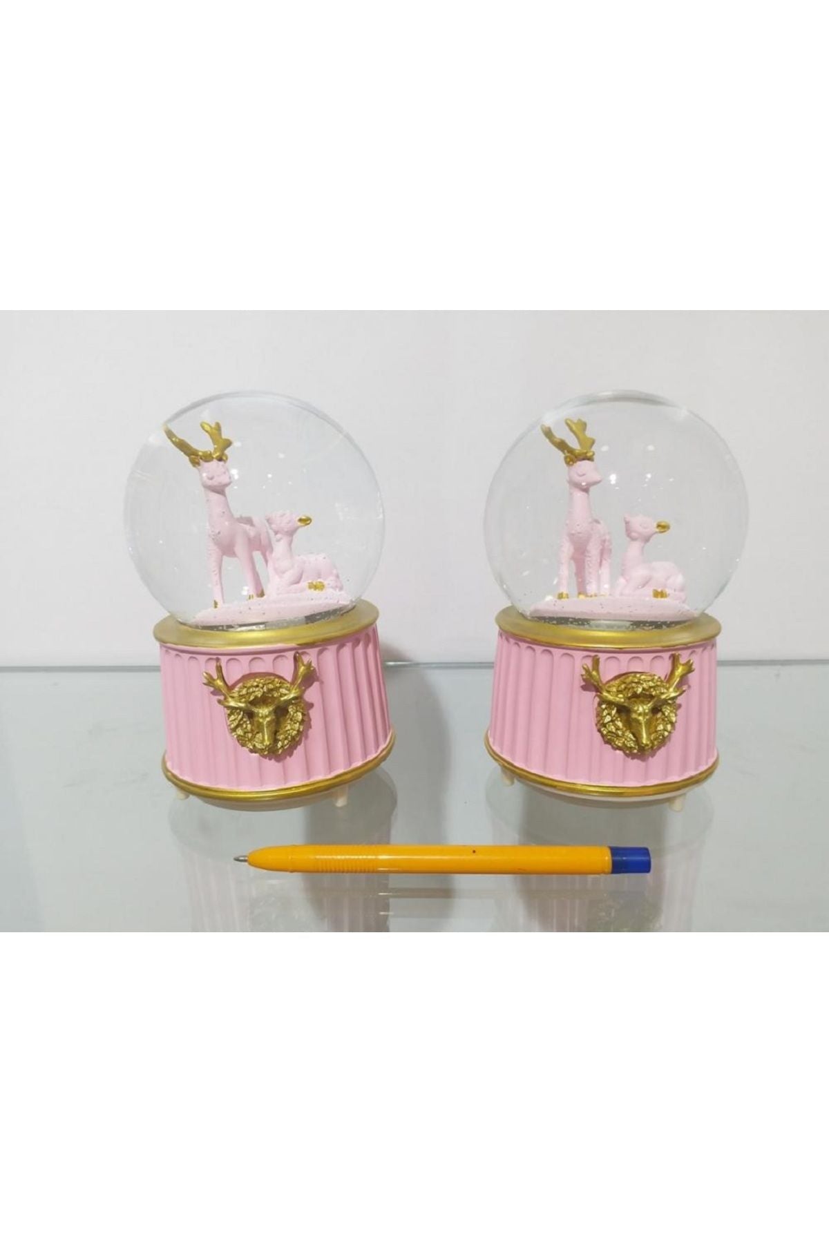 Müzikli Ve Işıklı Kar Küresi 16cm 4152 Pembe