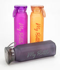 My Bottle 500 Ml 0,5 lt Köşeli Renkli Cam Matara Meyve Suyu İçecek Suluk Su Şişesi