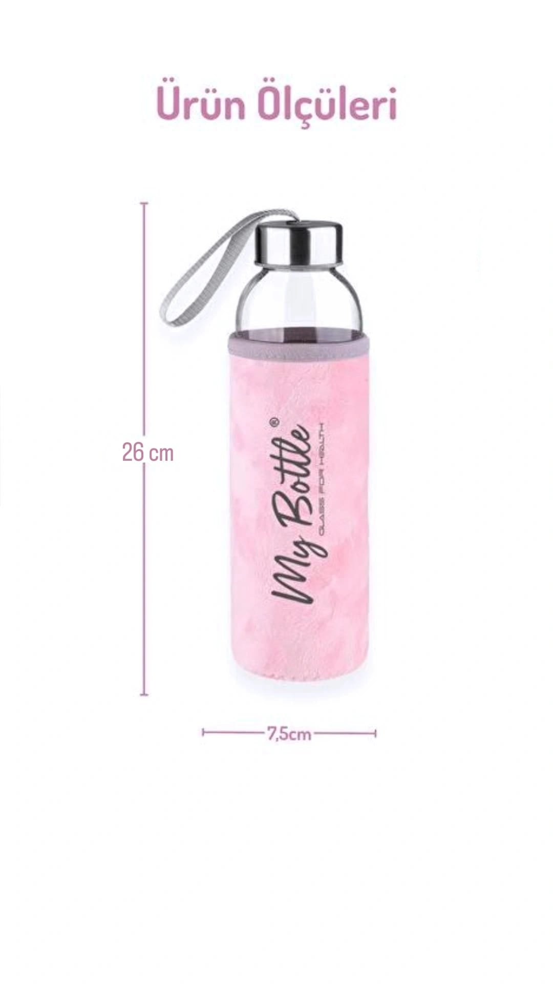 My Bottle Peluş Kılıflı Cam Matara 750 ml