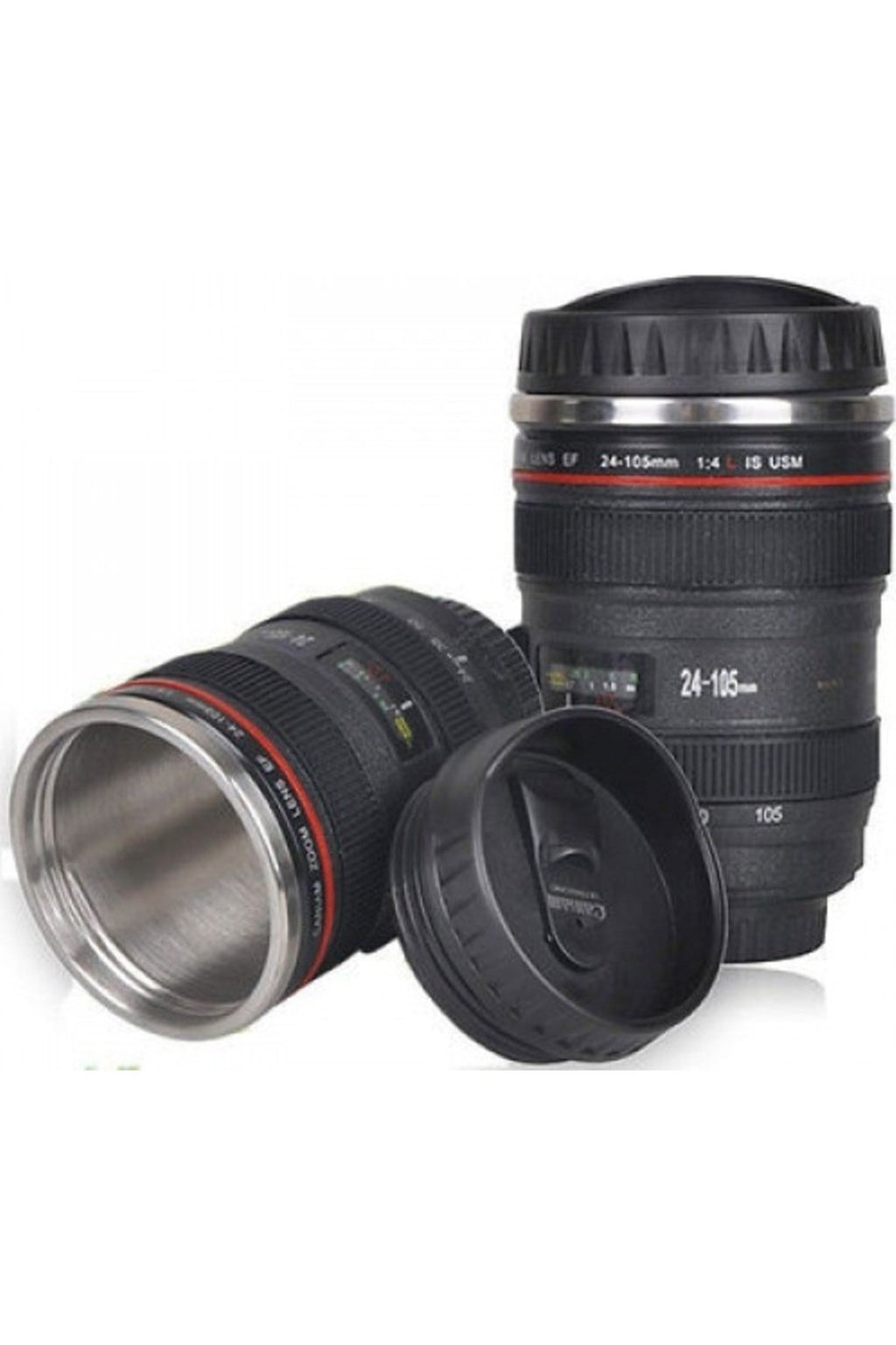 Objektif Görünümlü Lens Çelik Kupa Kahve + Çay Termosu
