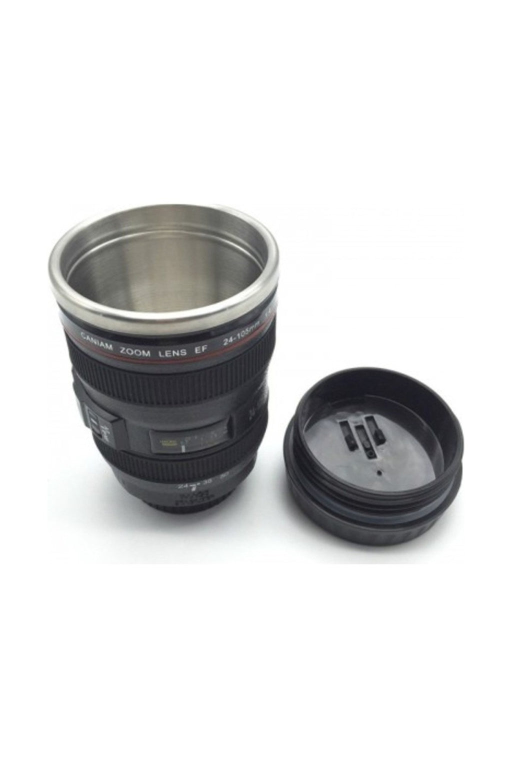 Objektif Görünümlü Lens Çelik Kupa Kahve + Çay Termosu