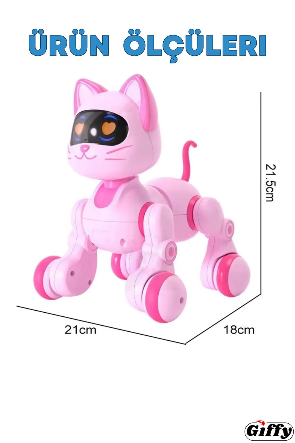 Oyuncak Full Fonksiyon Uzaktan Kumandalı El Sensörlü Şarjlı Işıklı Müzikli Dansçı Robot Kedi