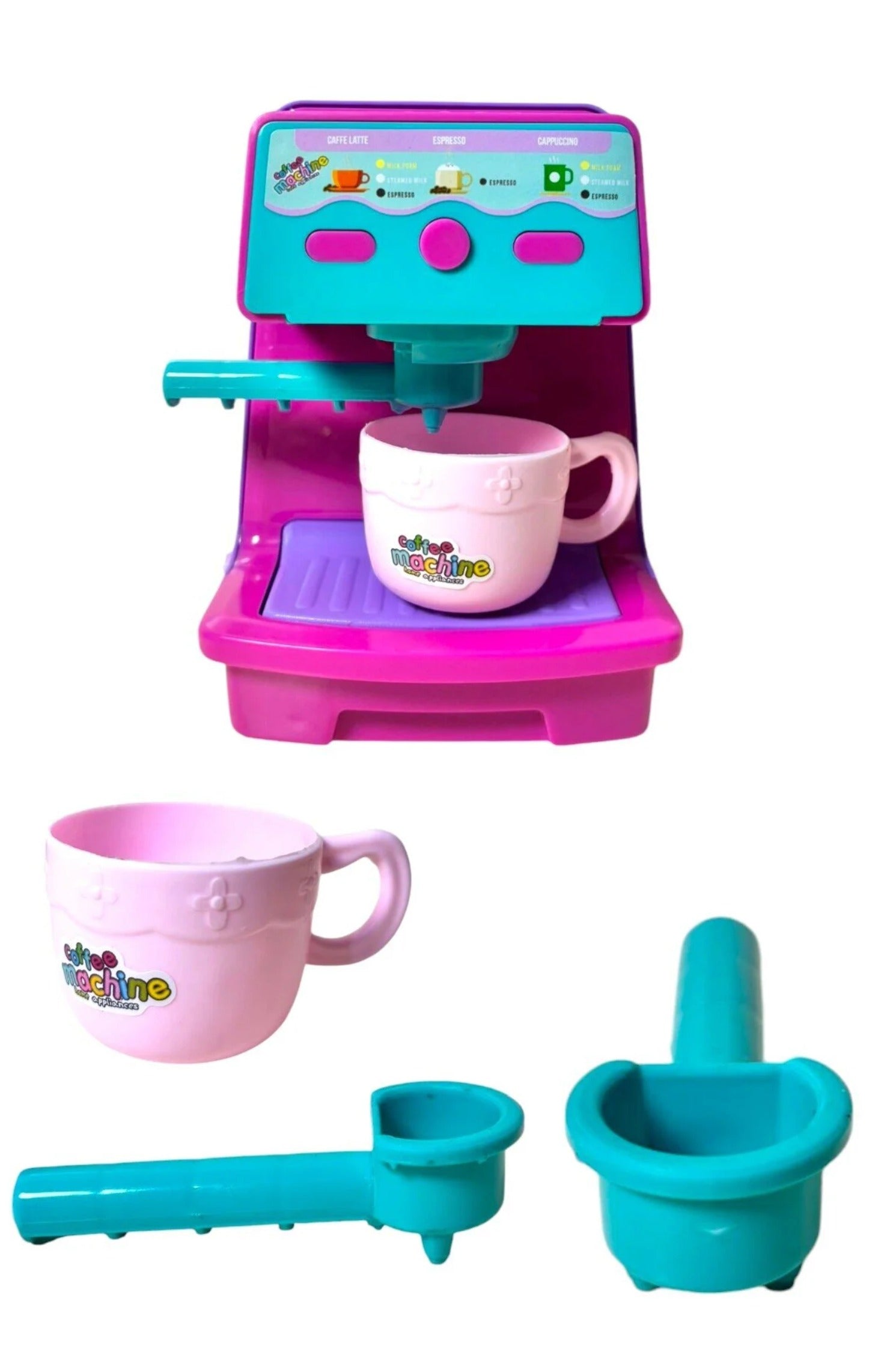 3 LÜ SET KAHVE MAKİNESİ DİKEY SÜPÜRGE VE MİKSER MAKİNESİ Oyuncak Evcilik Seti