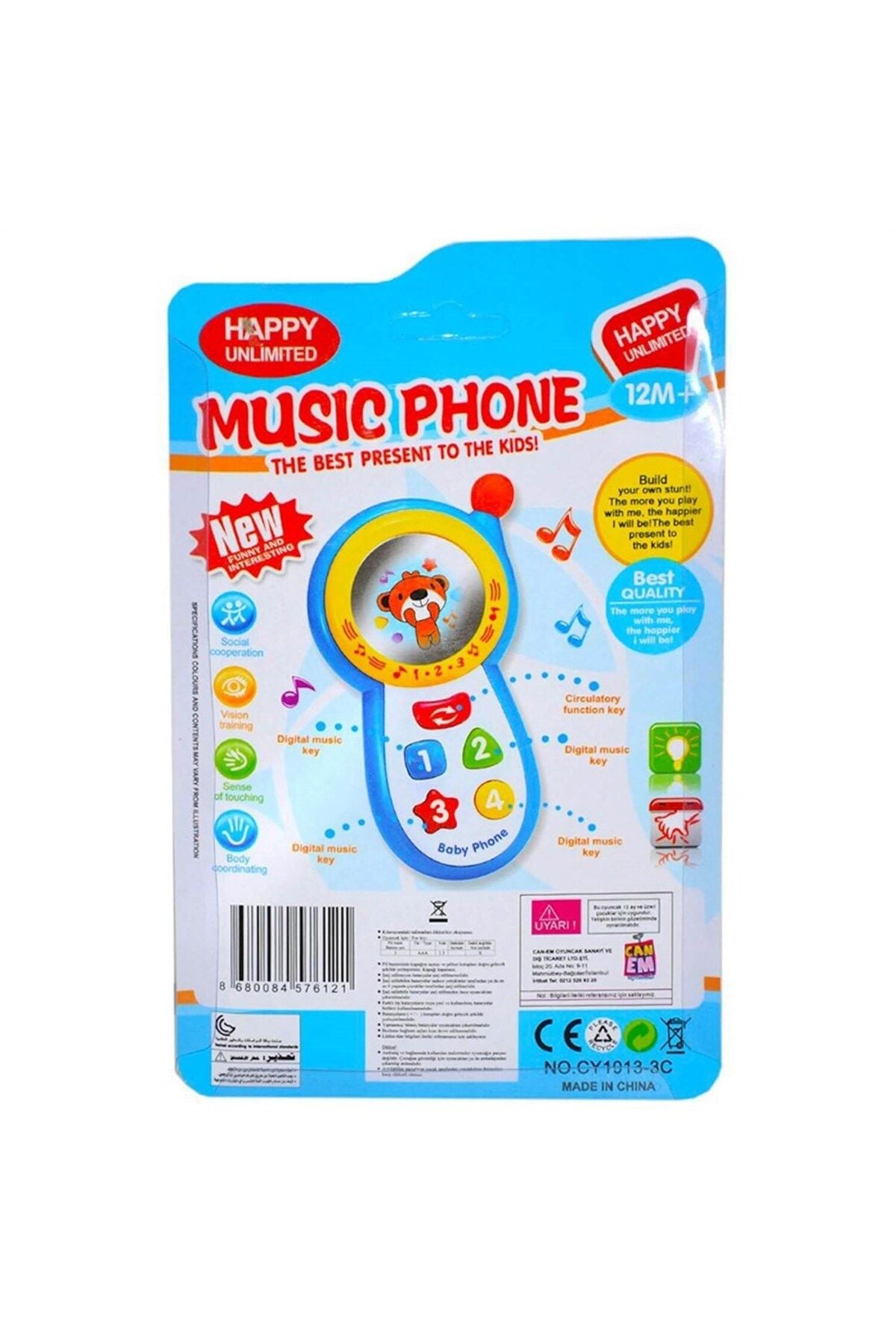Oyuncak Müzikli Bebek Telefonu Mavi