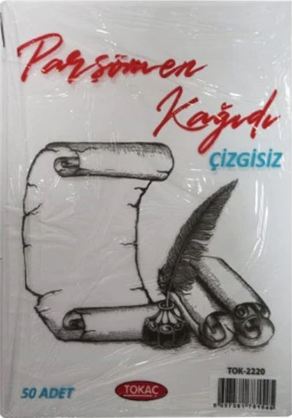 Parşömen Kağıdı A4 Çizgisiz Kağıt 50Li