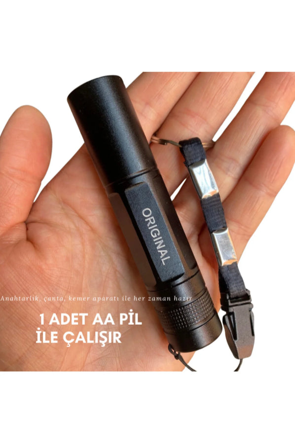 PD-4455 Metal Mini Anahtarlık El Feneri | Güçlü LED Işık Cep Feneri