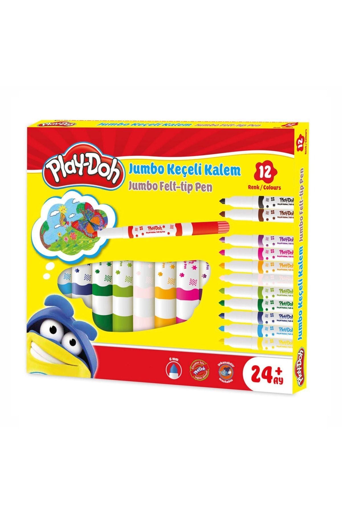 Play-doh 6 Mm 12’li Jumbo Keçeli Kalem Ke020