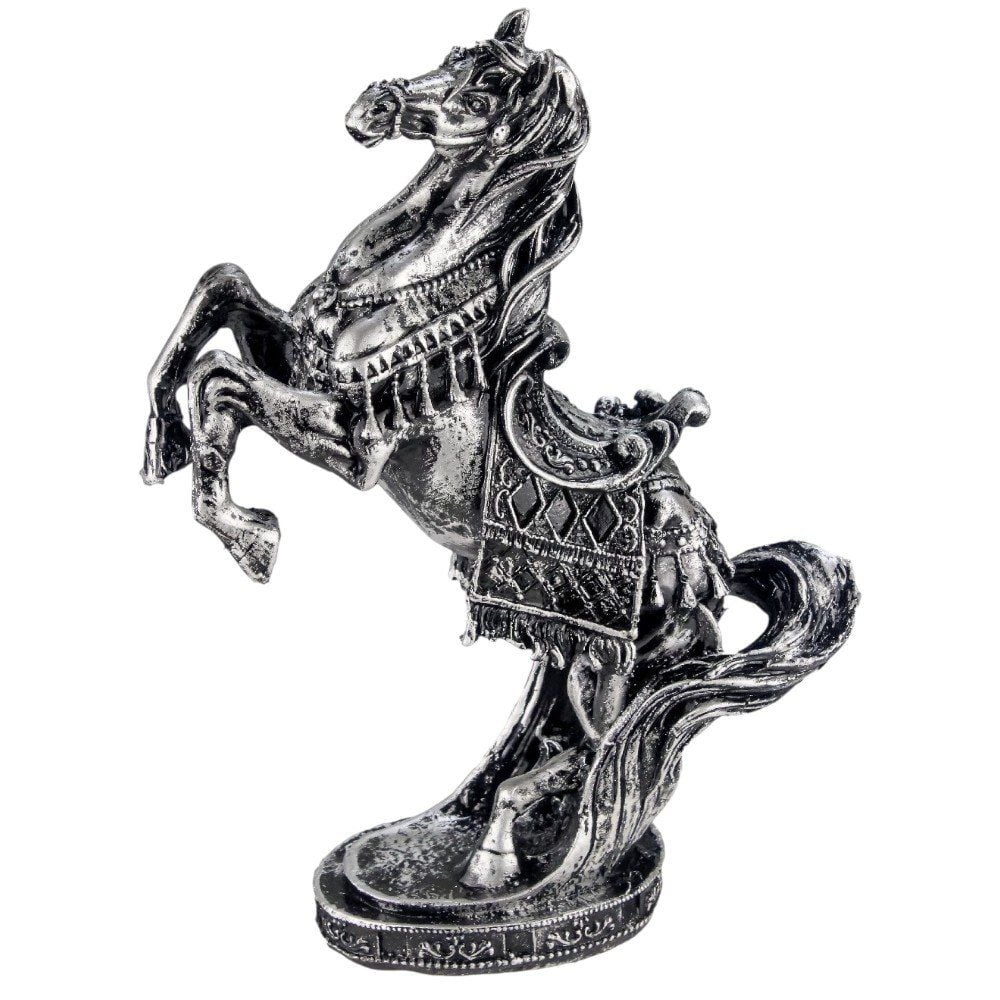 Polyester Gümüş Şahlanan At Biblo 34 cm