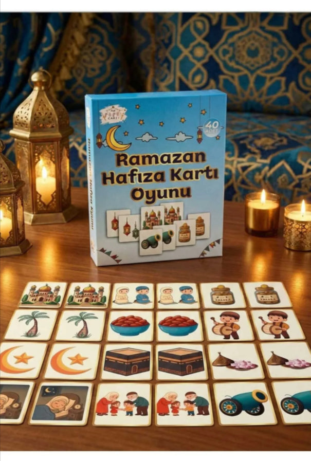 Ramazan Hafıza Kartı Oyunu – Çocuklar İçin Eğitici Eşleştirme Oyunu, 40 Adet Kart