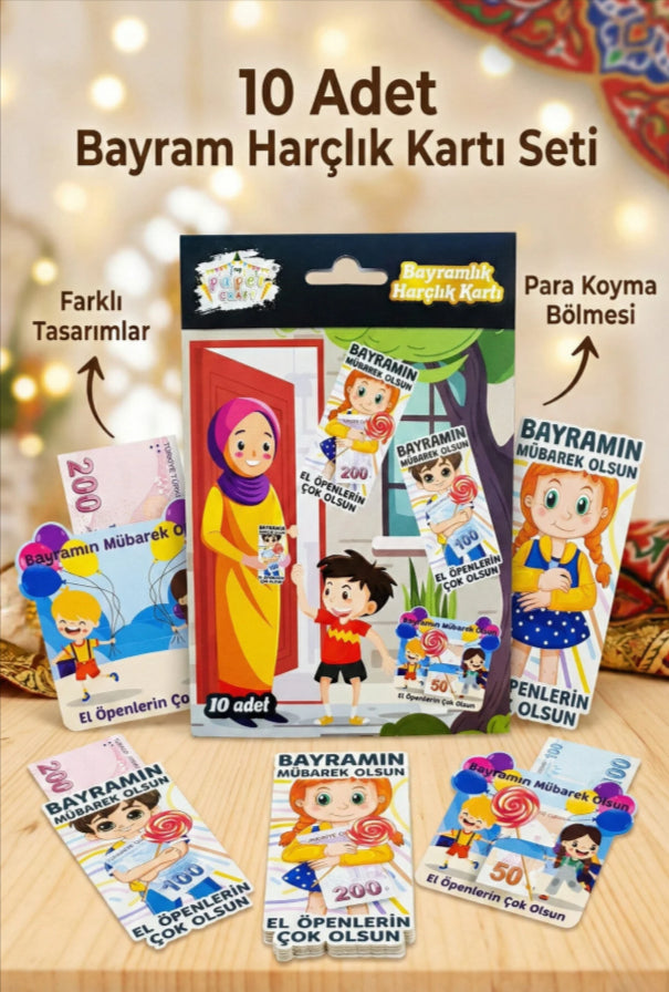 Adet Bayram Bayram Harclik Kartı 10  Hediyesi Tebrik kartı