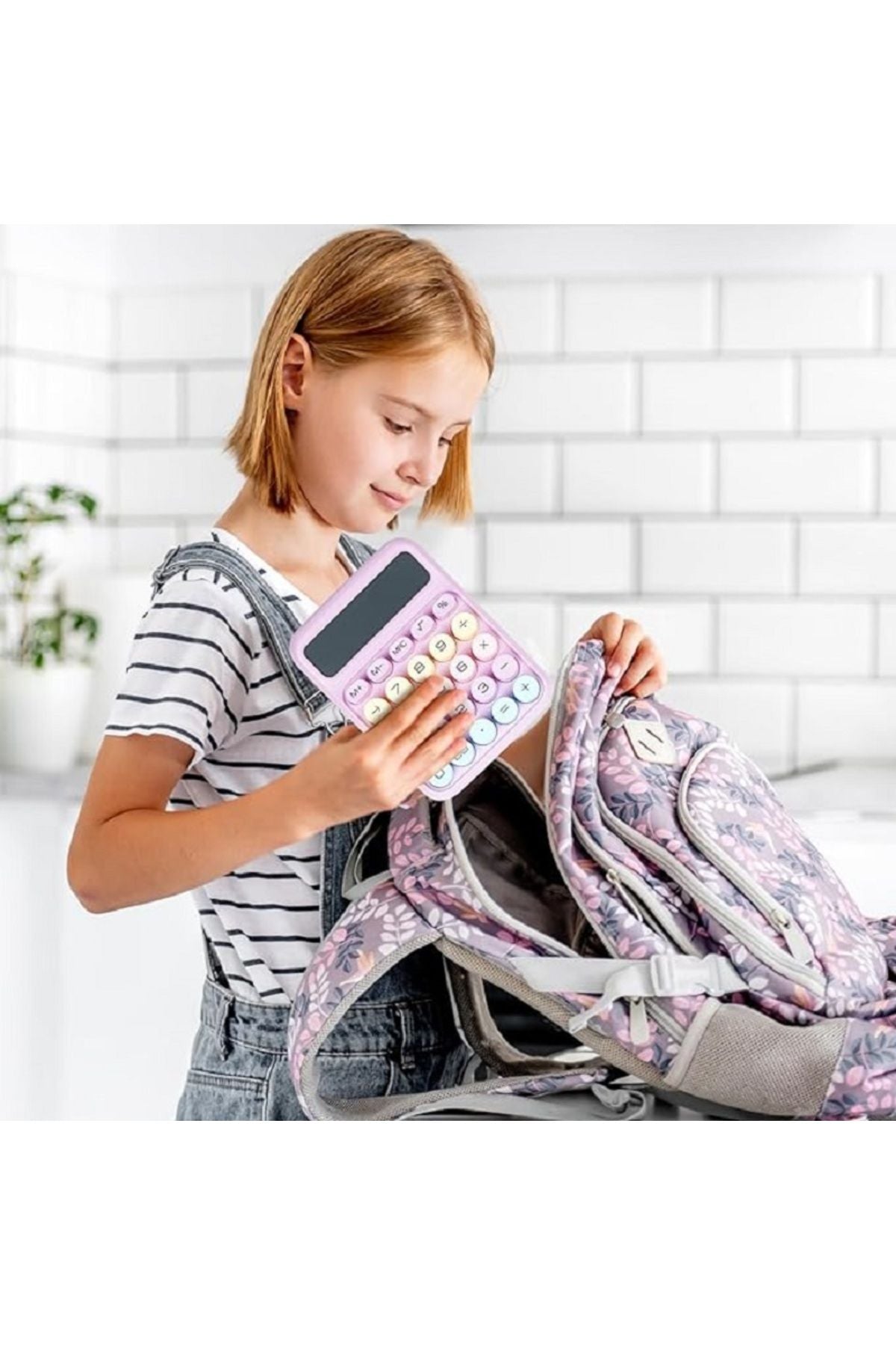 Renkli Büyük Düğmeli Mekanik AnahtarLI Masaüstü Hesap Makinesi , 12 Haneli, Rengarenk
