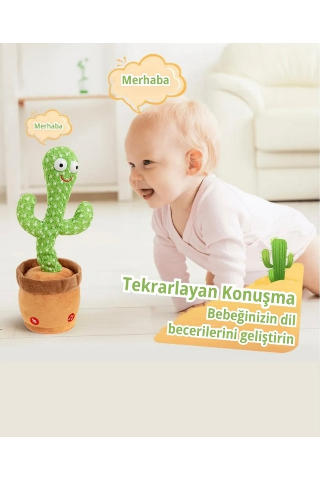 Şarjlı Dans Eden Konuşan Kaktüs Oyuncak, Ses Tekrar Eden, Şarkılı Eğitici Ve Eğlenceli