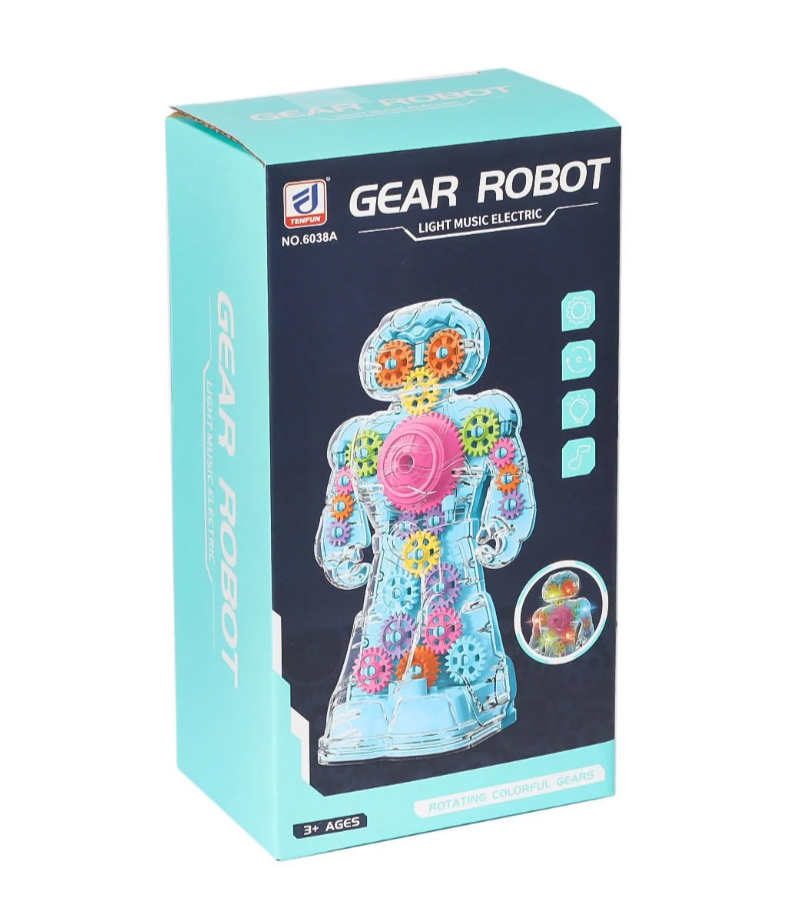 Sesli ve Işıklı 360 Derece ve Çarkları Dönen Oyuncak Robot