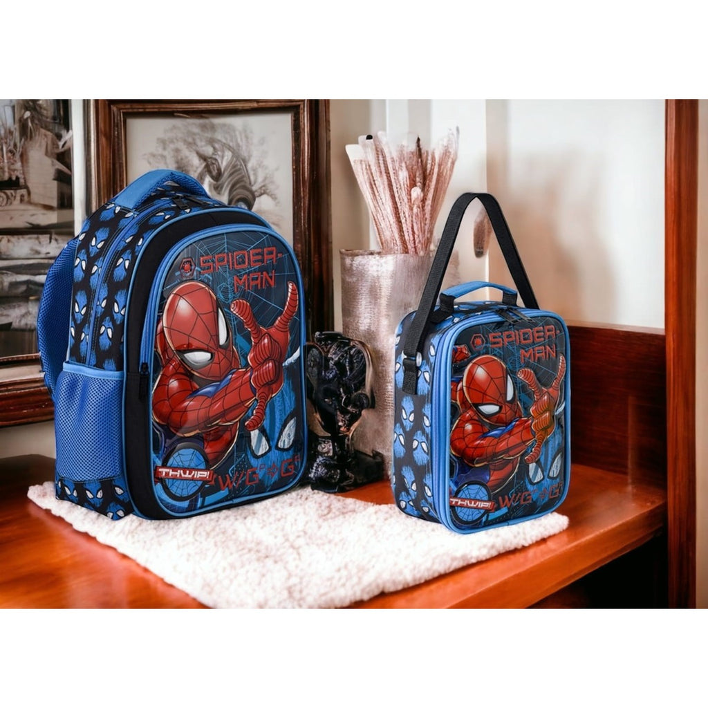 Spıderman Ilkokul Çantası Salto Tech W2 ve Beslenme Çantası