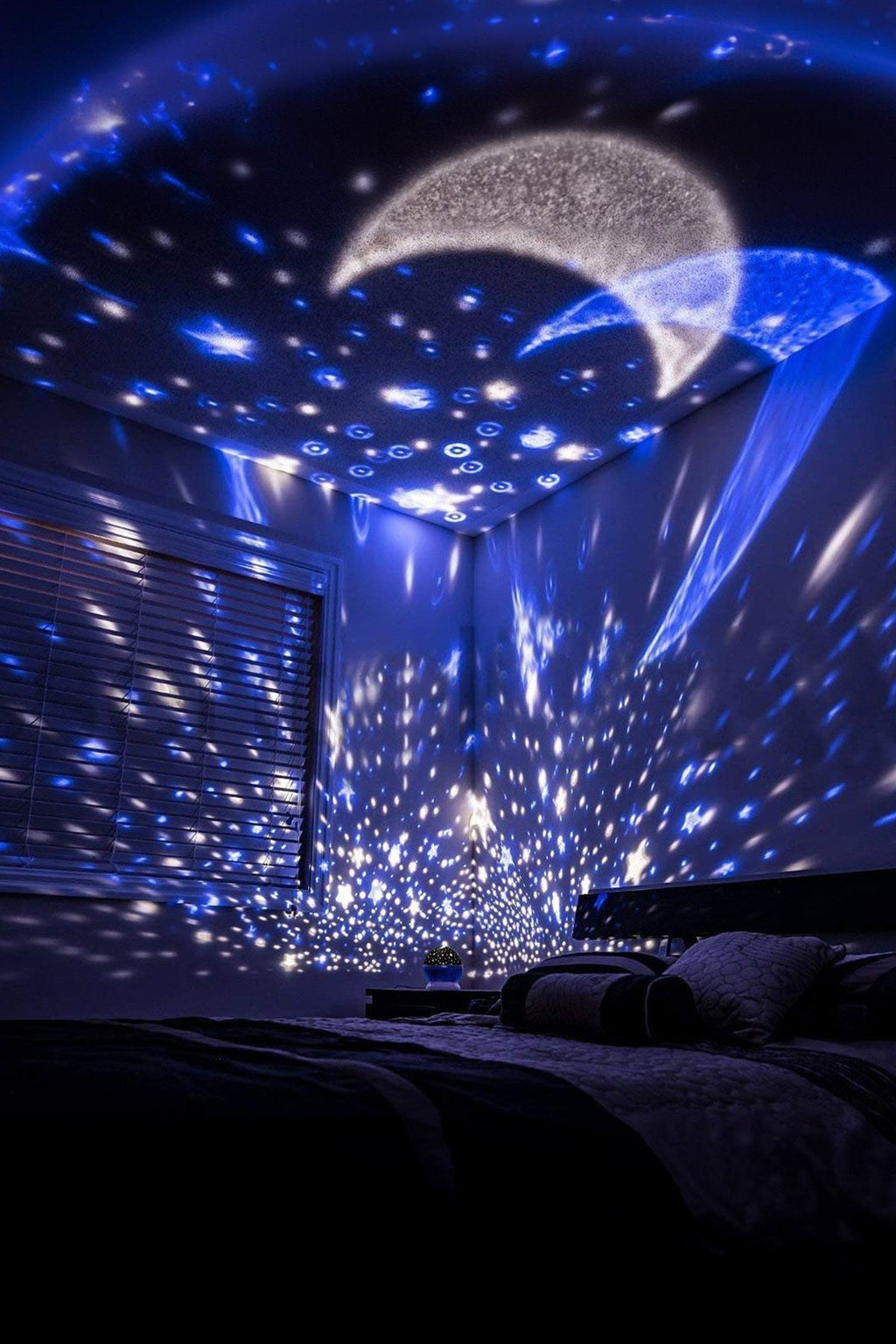 Star Master Dönen Renkli Ay Yıldızlı Gökyüzü Projeksiyon Gece Lambası Küre Top