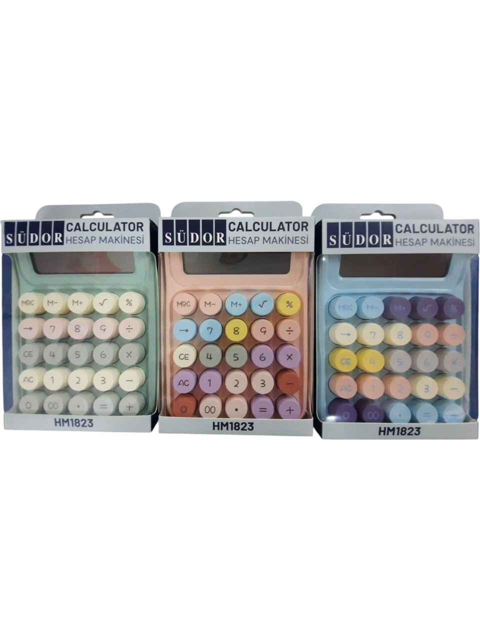 SÜDOR HM1823 8 HANE RENKLİ YUVARLAK TUŞLU PASTEL HESAP MAKİNESİ