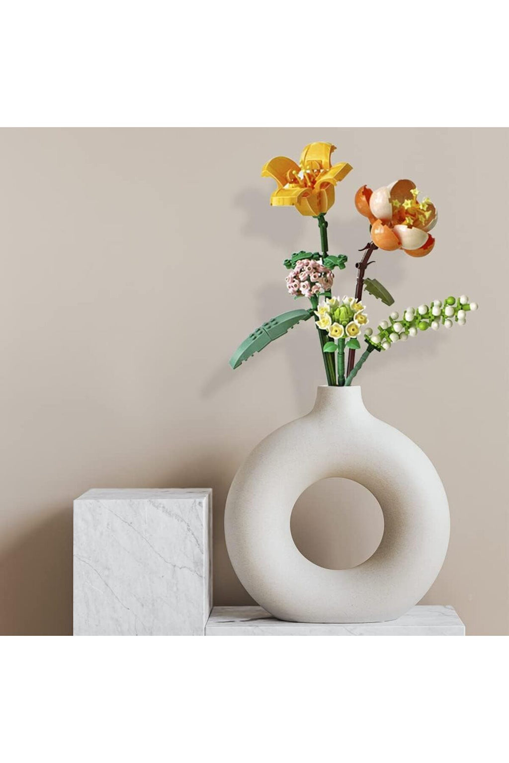 Sunman1658 Yapı Seti Ebedi Çiçekler: Portakal Buketi 456 Pcs (MİNİ PARÇALAR)