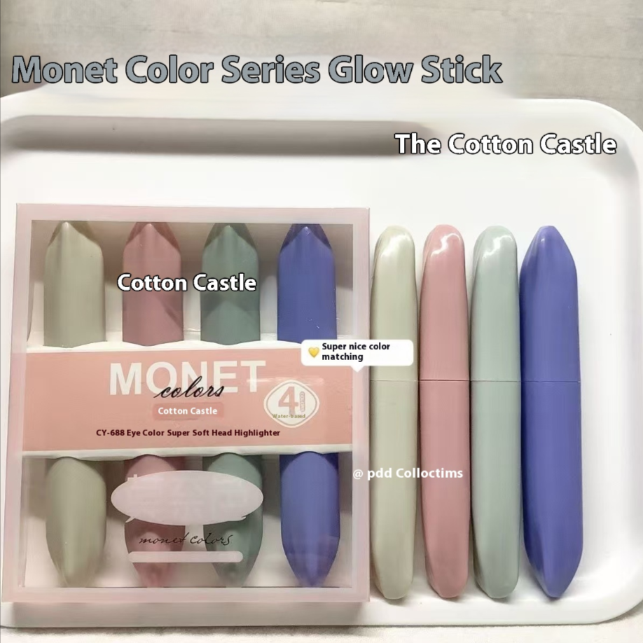 Monet Kawaii 4'lü Pastel Renk Fosforlu Kalem Seti Yumuşak Renkler