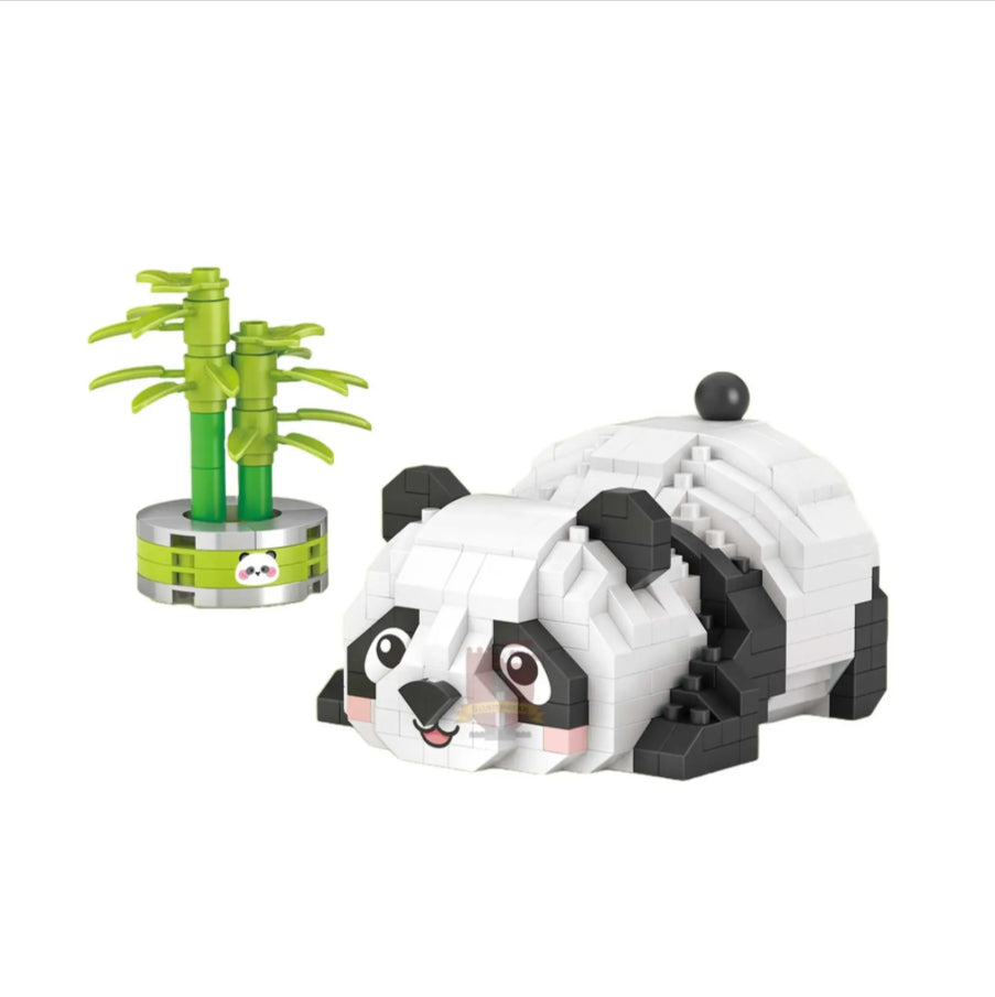 LOZ Tatlış Serisi: Bitkin Panda | 340 Parça Mikro Bloklar | 14+ Yaş | Hayvan Maketi