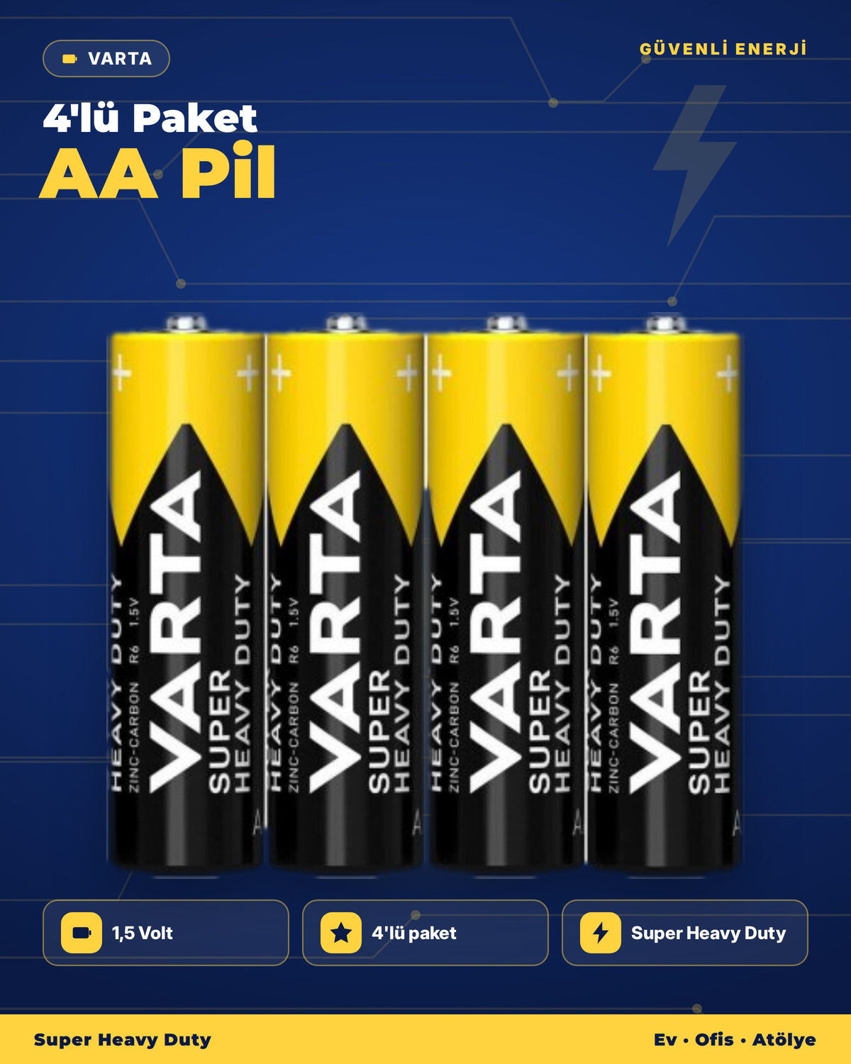 Varta Super Heavy Duty AA Kalem Pil 4'lü